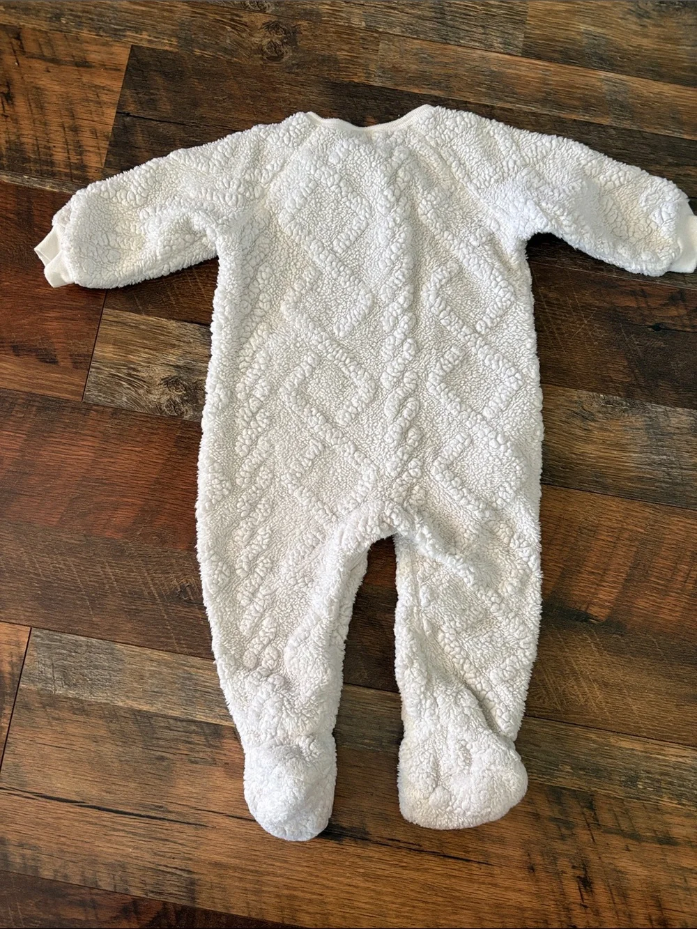 The Children's Place Cream Quilted Plush Footed One-Piece
